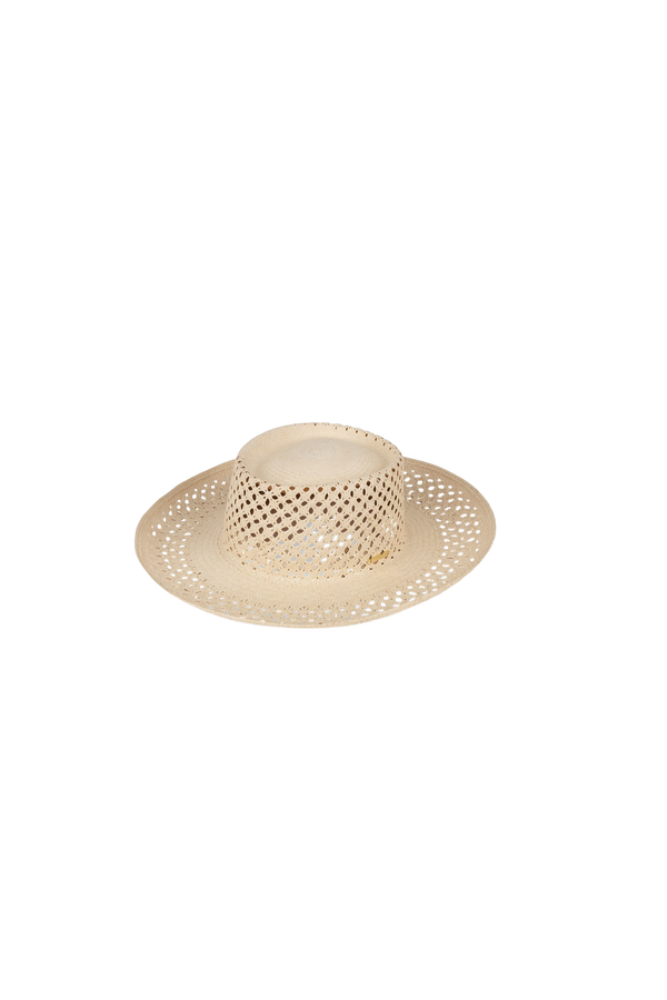 AMALFI OPEN WEAVE HAT BEIGE