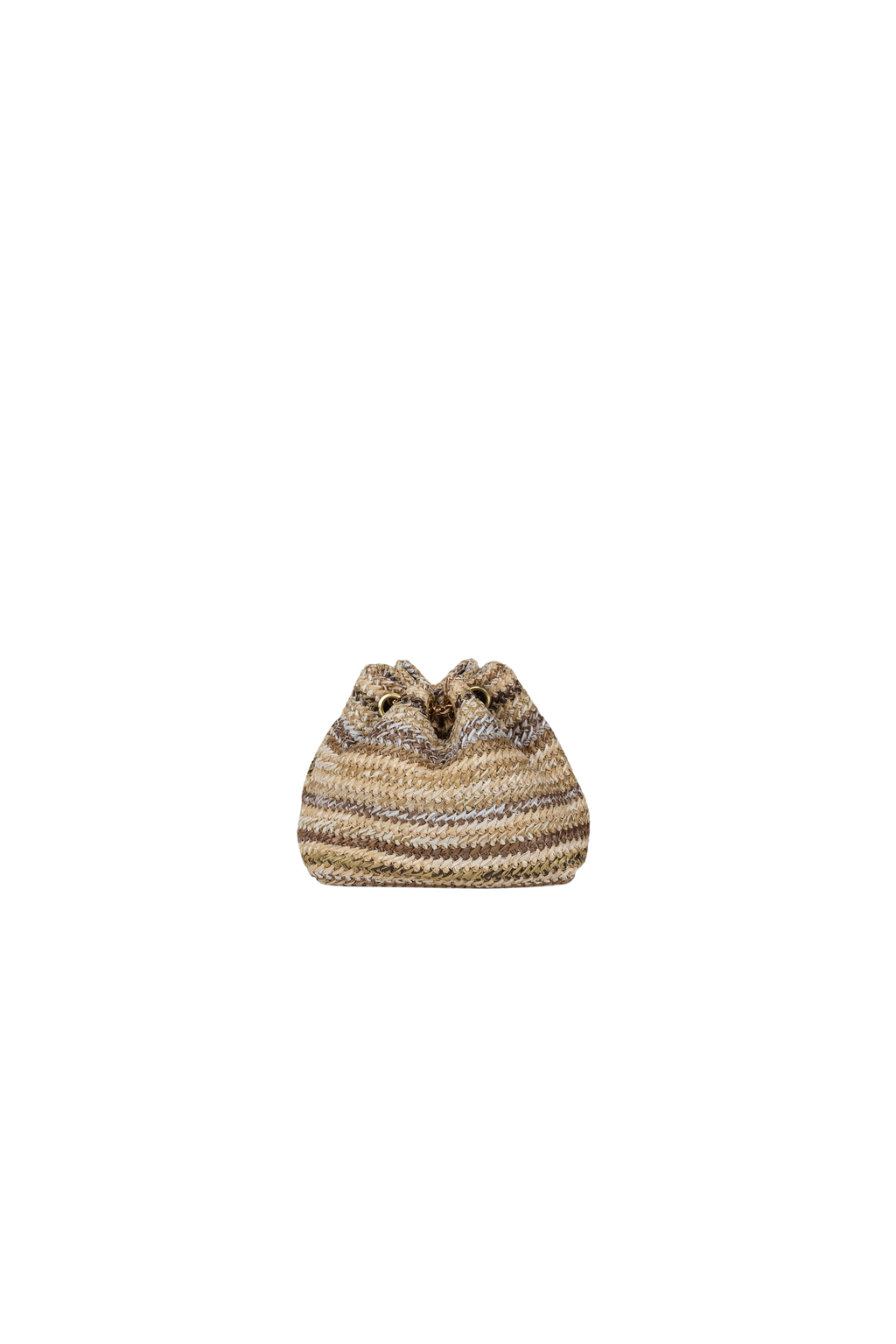 Woven Bucket Bag with Pearl