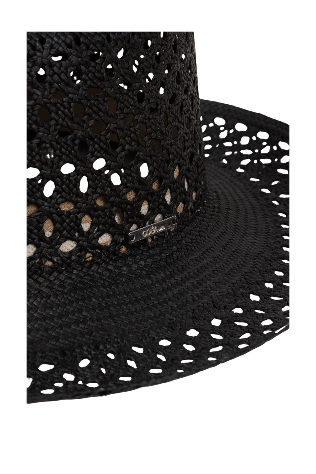 AMALFI OPEN WEAVE HAT BLACK