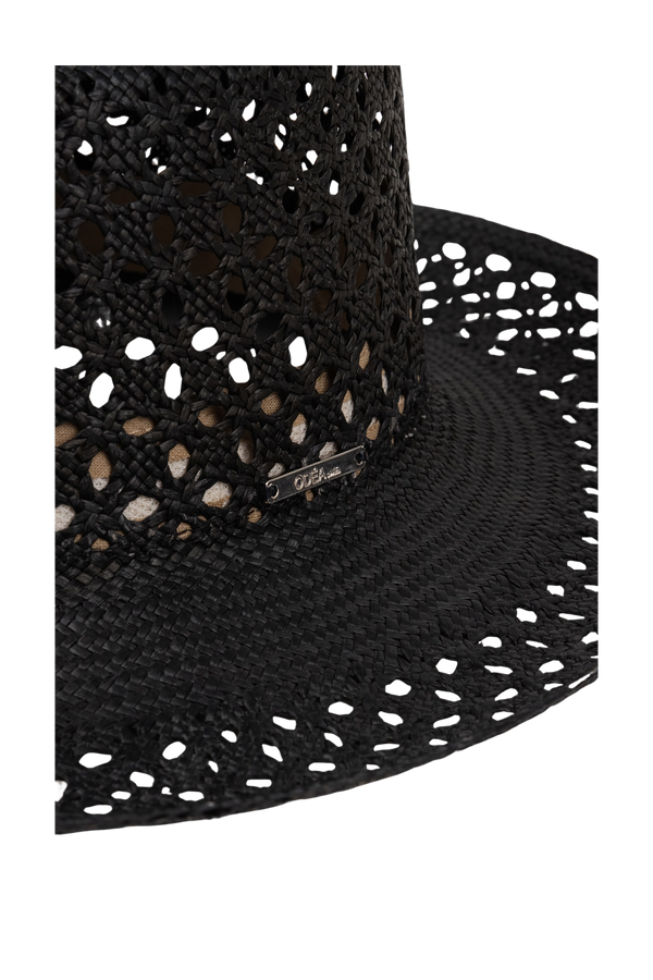 AMALFI OPEN WEAVE HAT BLACK
