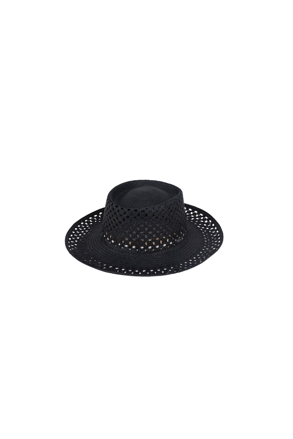 AMALFI OPEN WEAVE HAT BLACK