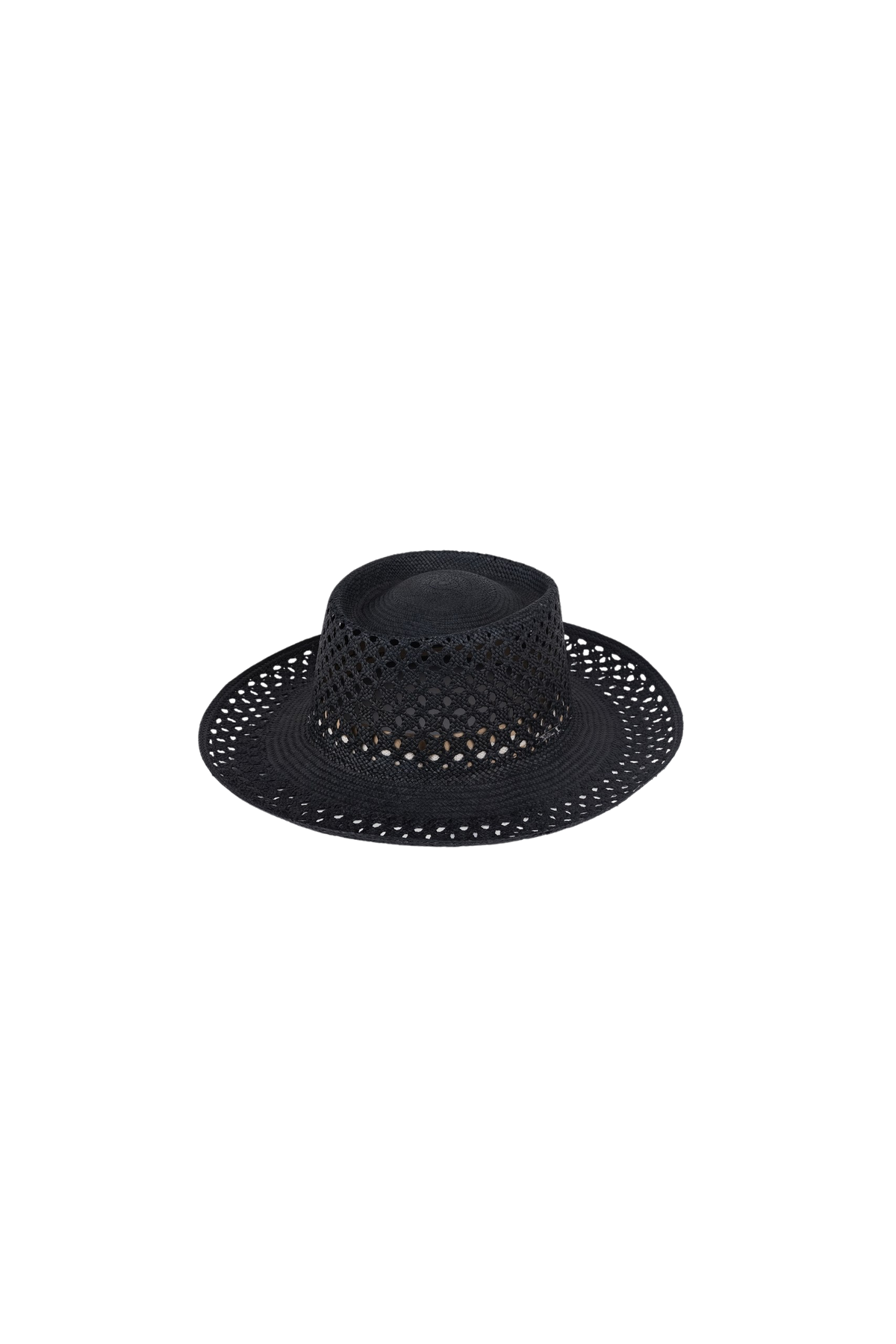 AMALFI OPEN WEAVE HAT BLACK
