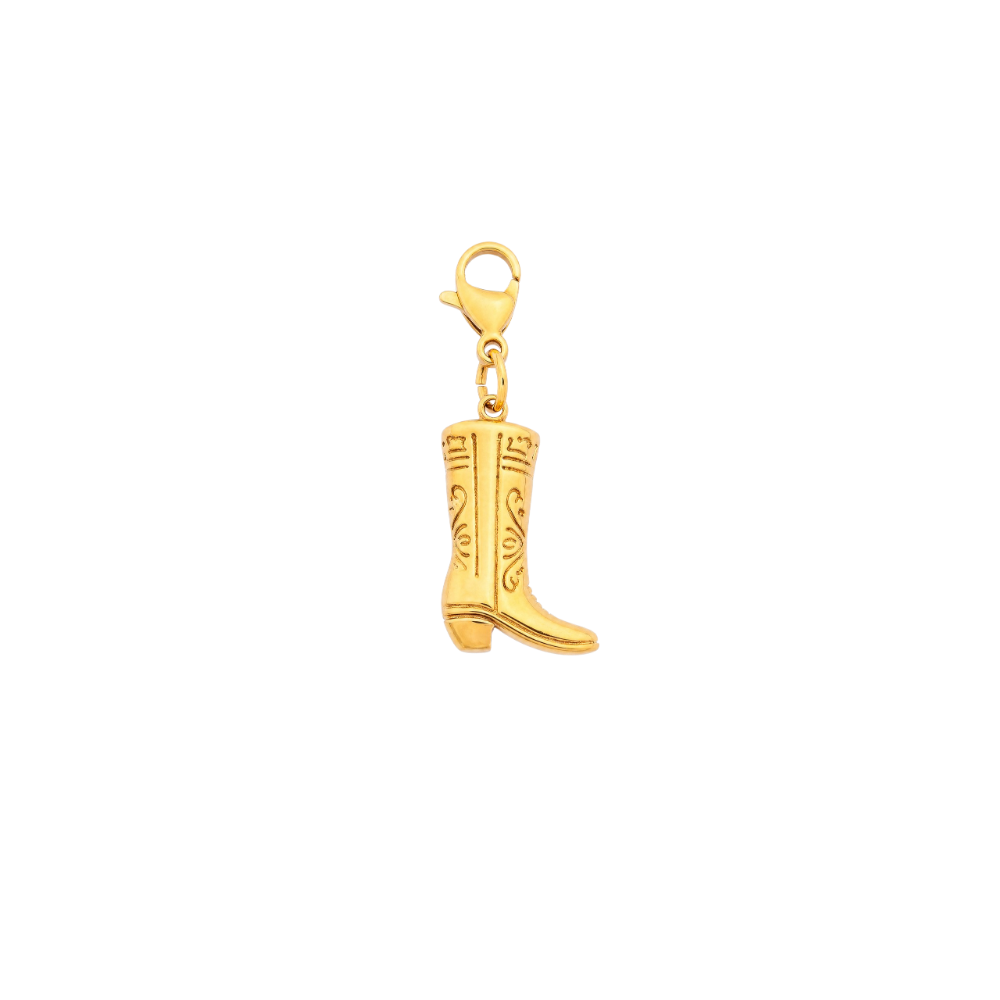 Gold Cowboy Boot Clip-On Charm