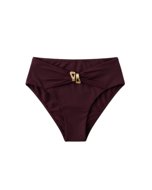 Aura Bikini Bottom Bordeaux